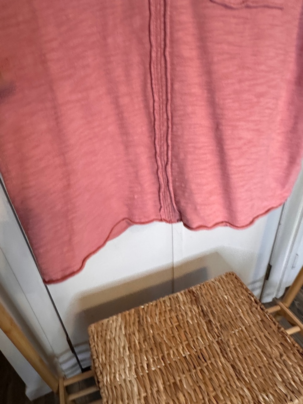 Relaxed V-Neck Short Sleeve Pocket Tee in Dusty Pink - Picture 6 of 14